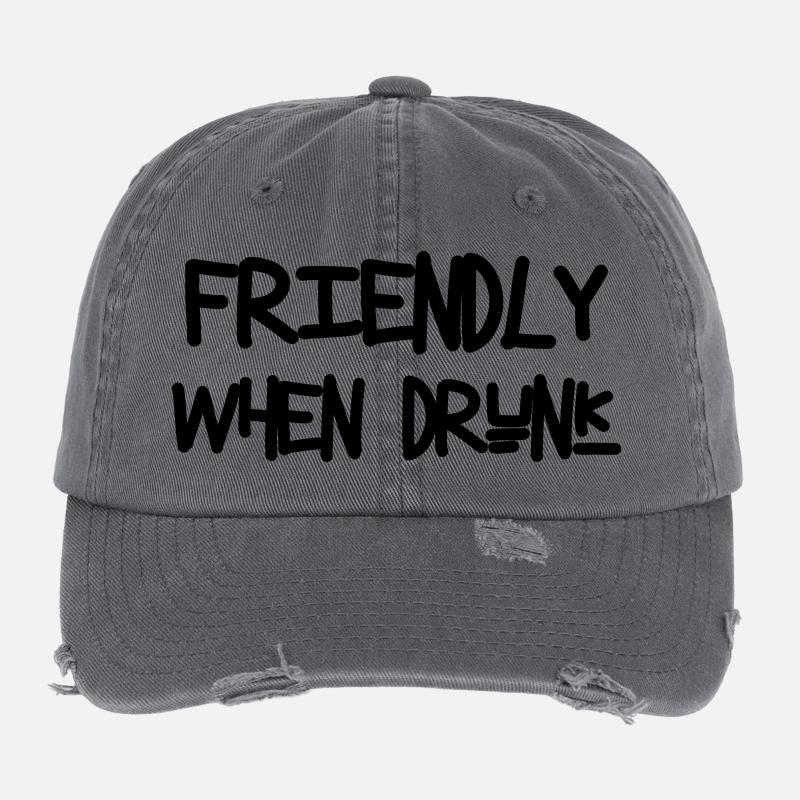 Friendly When Drunk - Alcool Casquette vintage effet usé Flexfit