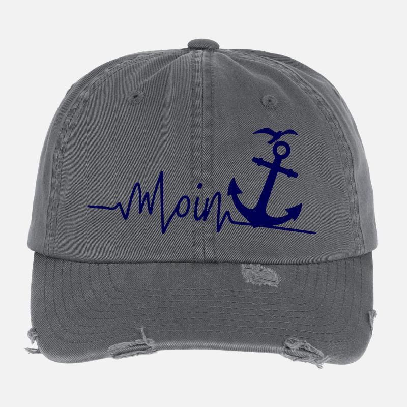 Meerchandise - Moin - Flexfit Vintage Destroyed Cap - dark grey