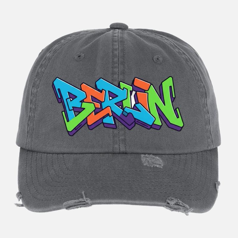 Explosion des graffitis dans les rues de Berlin Casquette vintage effet usé Flexfit