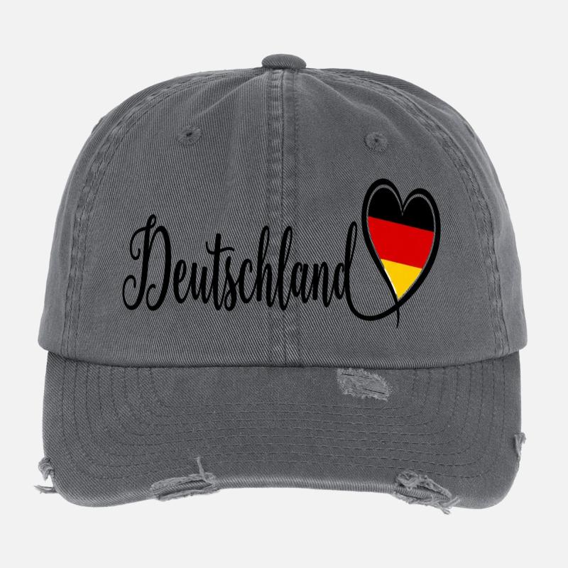 Deutschland Herzflagge Script Flexfit Vintage Destroyed Cap