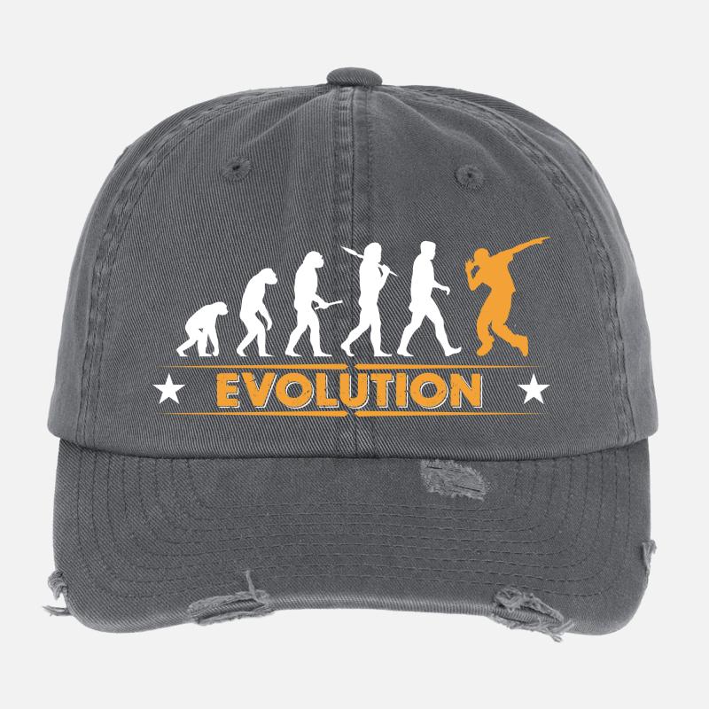 HipHop Breakdance Evolution - orange/weiss Flexfit Vintage Destroyed Cap