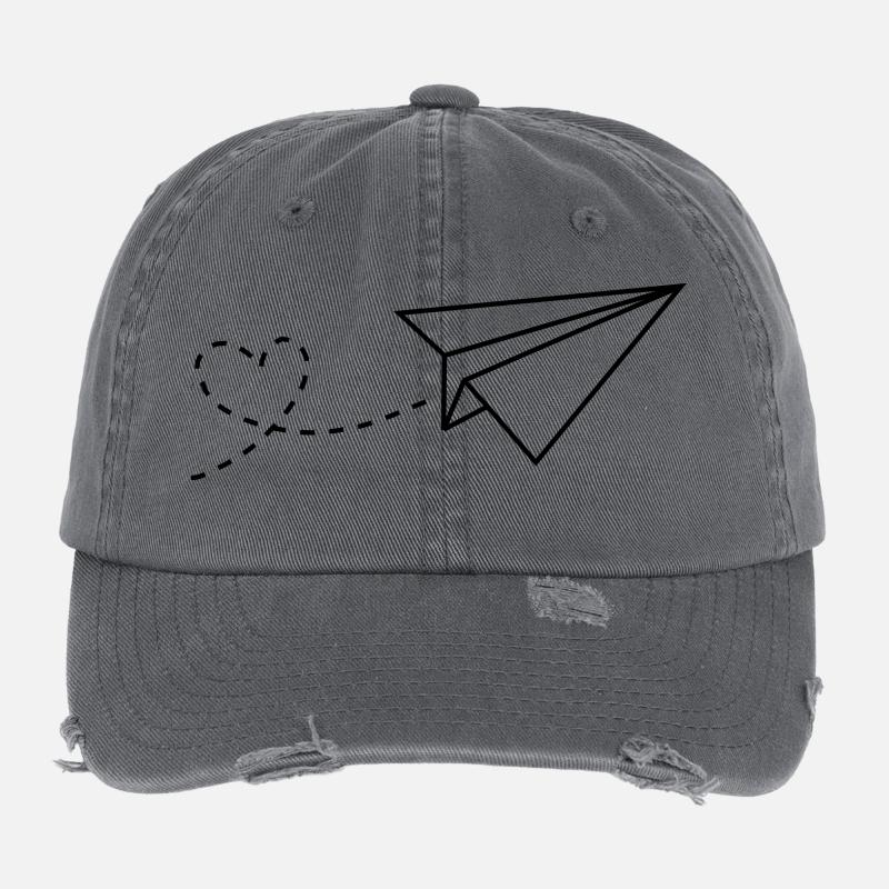 Herz Papierflieger Flexfit Vintage Destroyed Cap