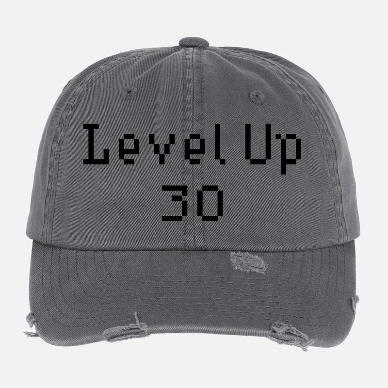 Level Up - 30. Geburtstag Flexfit Vintage Destroyed Cap