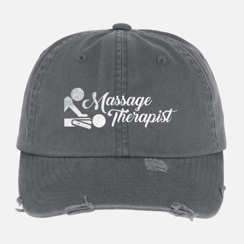 Massage Therapist Geschenk Massagetherapeut Shirt Flexfit Vintage Destroyed Cap