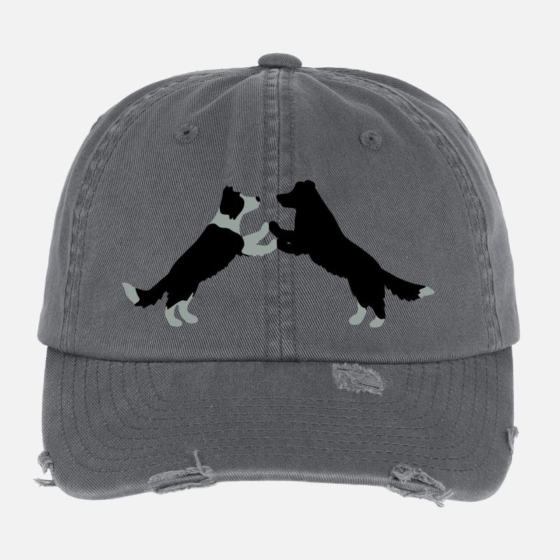 dog dancing Border Collies Flexfit Vintage Destroyed Cap