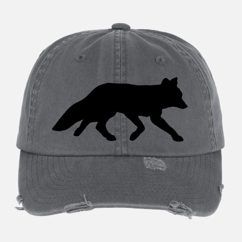 rotfuchs red fox clever schlauer smarter wildnis Flexfit Vintage Destroyed Cap