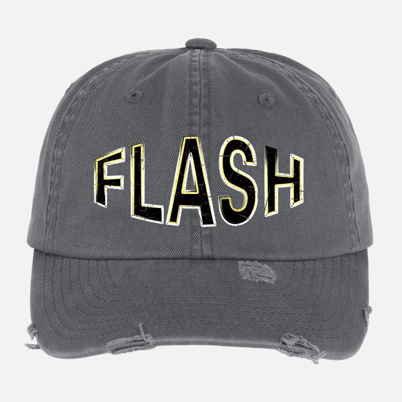 Étiquette FLASH avec flashs Casquette vintage effet usé Flexfit