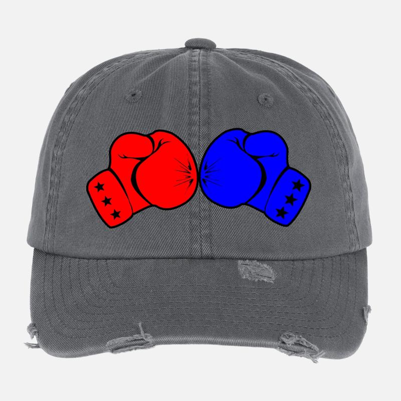 Two boxing gloves red and blue Flexfit Vintage Destroyed Cap