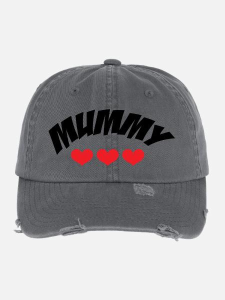 Mama des Jahres - Muttertag - Flexfit Vintage Destroyed Cap - Dunkelgrau - Vorne