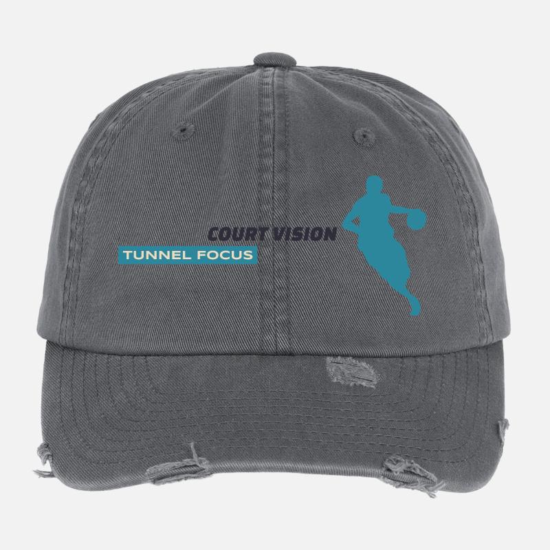 Vision de la cour. Tunnel Focus. – Design bleu Casquette vintage effet usé Flexfit