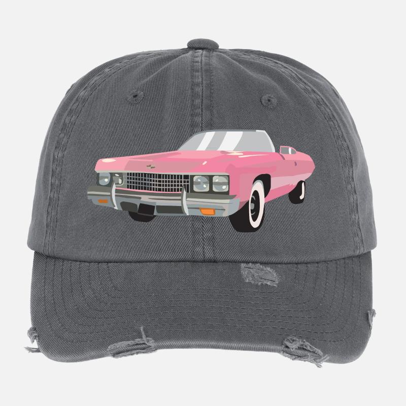 Pinke Auto-Rohlinge Flexfit Vintage Destroyed Cap