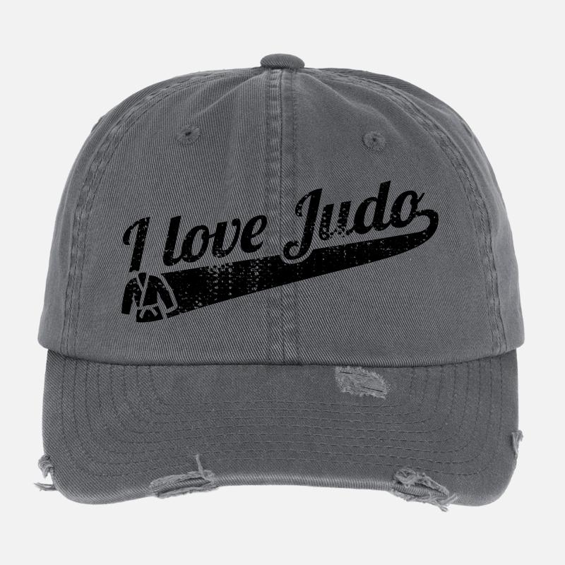 I love judo Flexfit Vintage Destroyed Cap