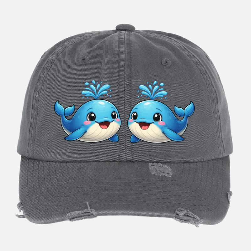 Bébés baleines Casquette vintage effet usé Flexfit