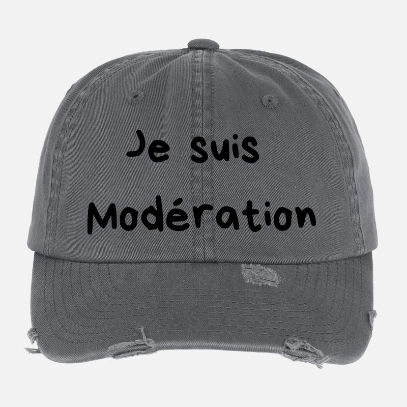 Je bois avec moderation - 2 Casquette vintage effet usé Flexfit