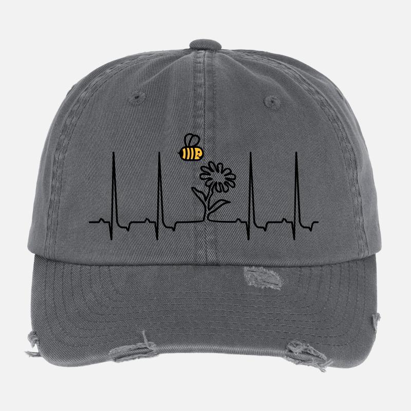 battre pour les fleurs et les abeilles / beat 4 Casquette vintage effet usé Flexfit