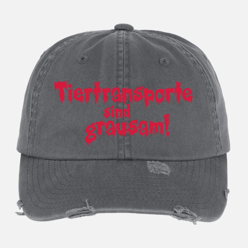 Tiertransporte sind grausam! Flexfit Vintage Destroyed Cap