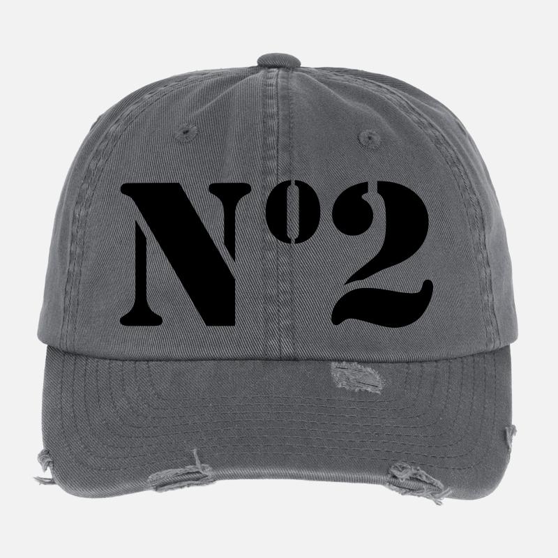 Number 2 / no2 Flexfit Vintage Destroyed Cap