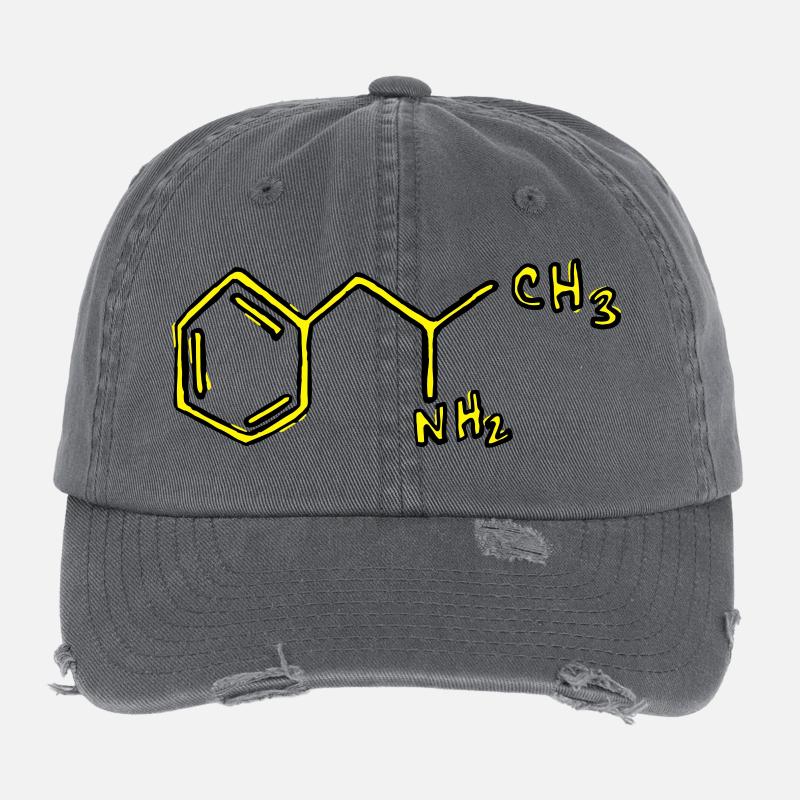 Chimie des formules structurales de l'amphétamine Casquette vintage effet usé Flexfit