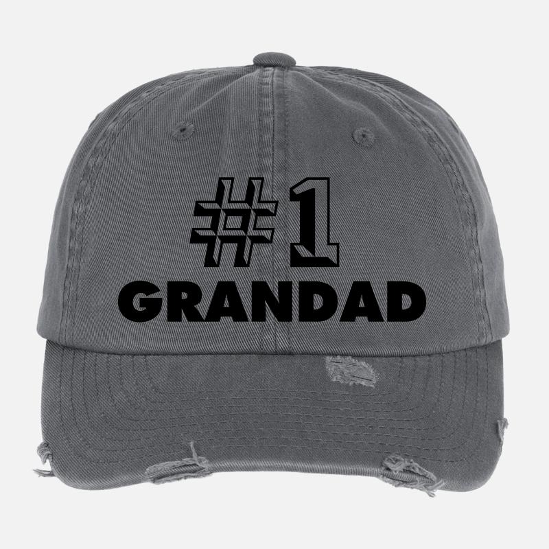 number one grandad Flexfit Vintage Destroyed Cap