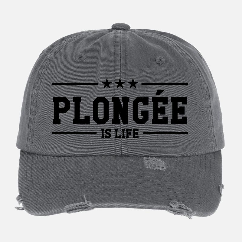 Plongée is life Casquette vintage effet usé Flexfit