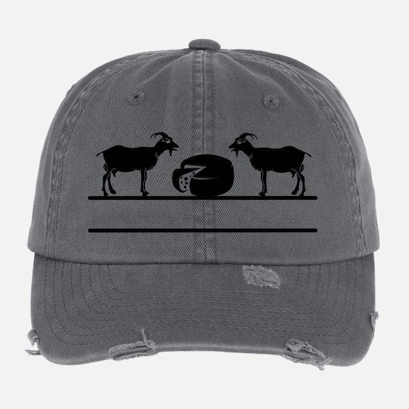 Ziegenkäse-Monogramm. Flexfit Vintage Destroyed Cap