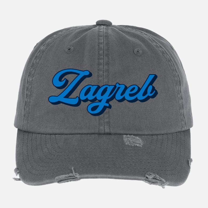 Zagreb Script Logo Style Casquette vintage effet usé Flexfit