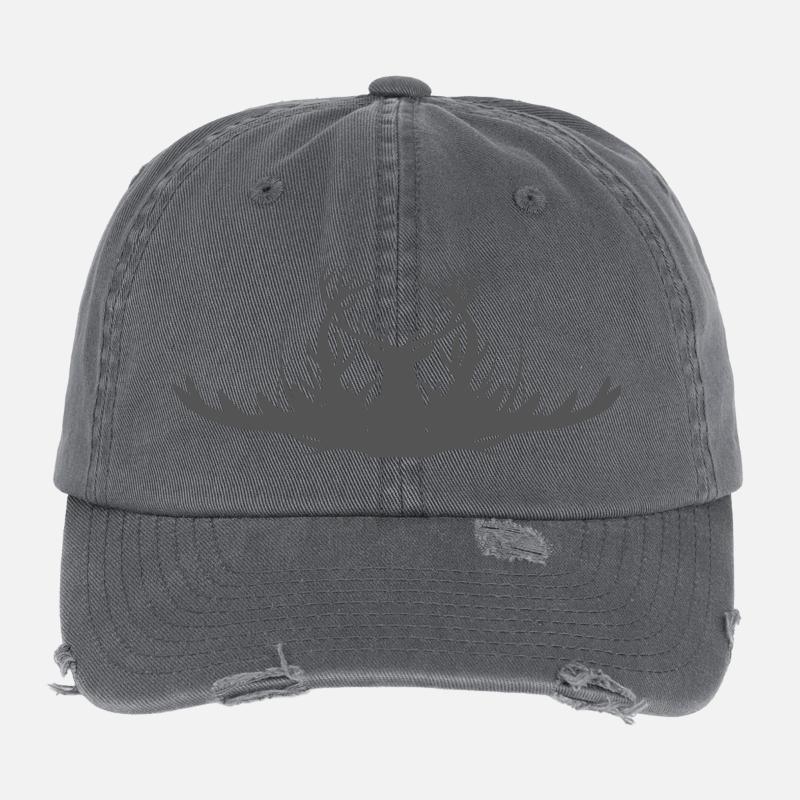 Silhouette de bois de cerf Casquette vintage effet usé Flexfit