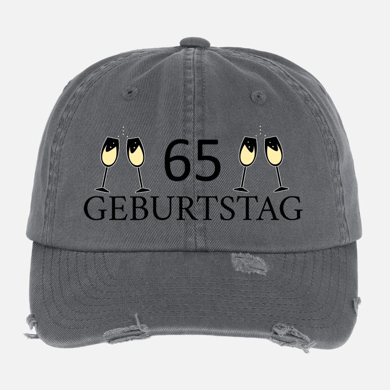 65e anniversaire 65 ans Casquette vintage effet usé Flexfit
