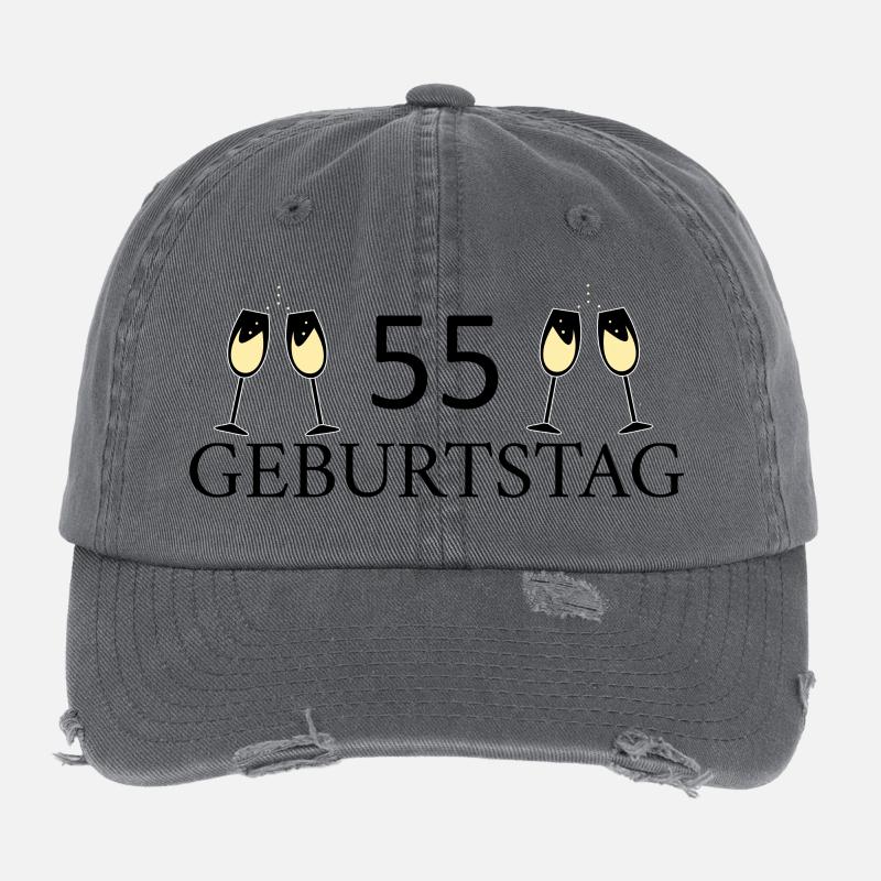 55e anniversaire 55 ans Casquette vintage effet usé Flexfit