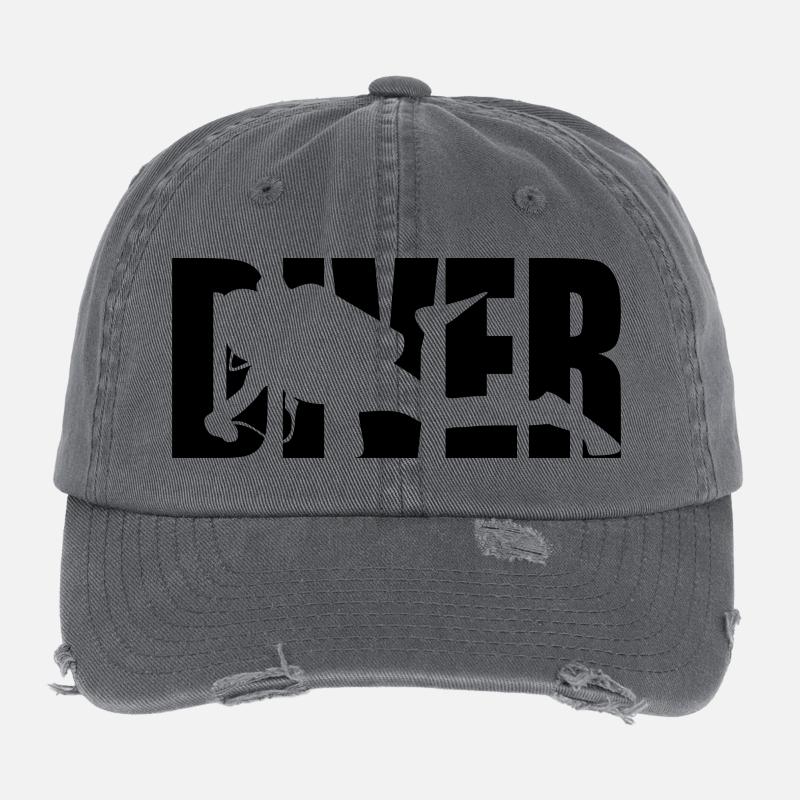 Classic Diver Design – Depth & Adventure Flexfit Vintage Destroyed Cap