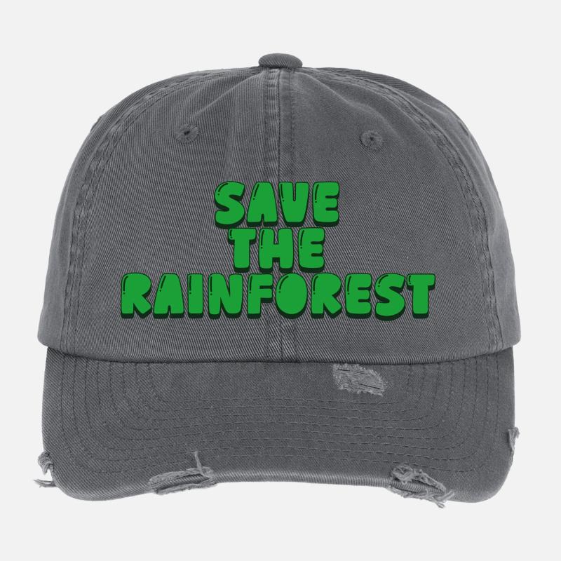 save the rainforest Flexfit Vintage Destroyed Cap
