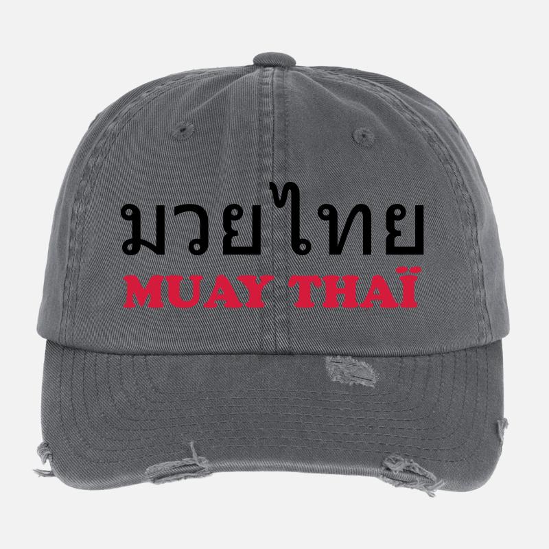 Muay Thai (V) Flexfit Vintage Destroyed Cap