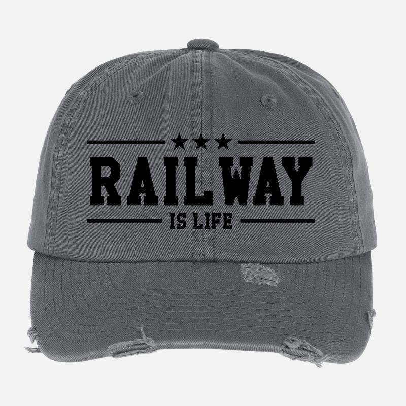 Cheminot / Chemin de fer / Train / Metro Casquette vintage effet usé Flexfit
