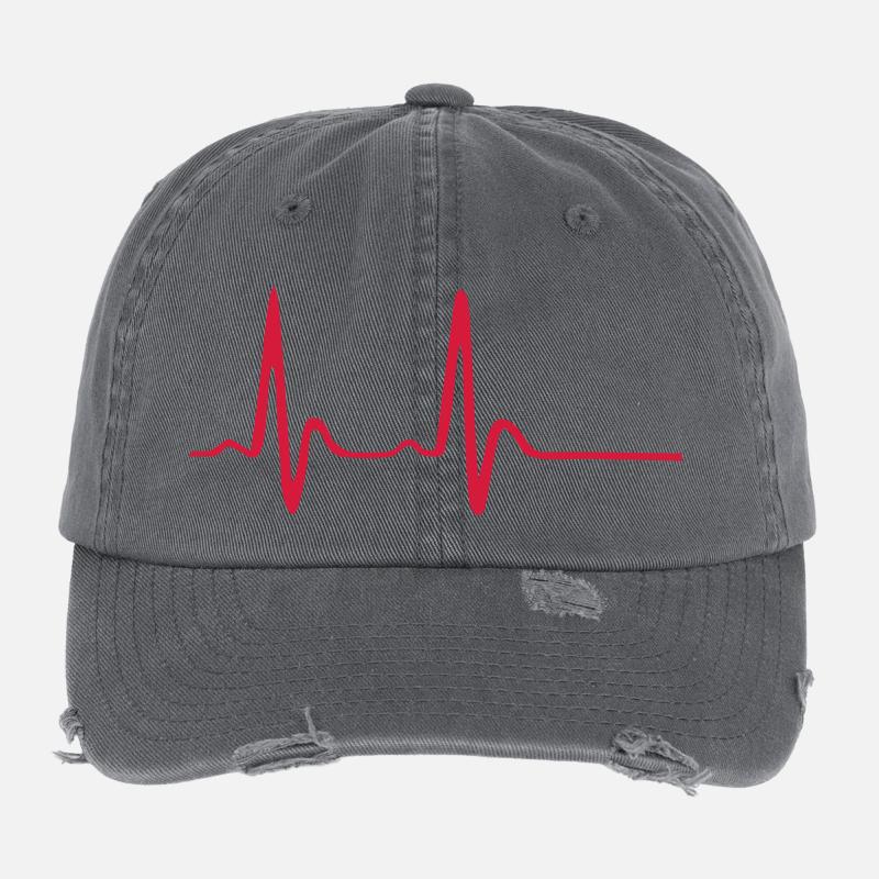 Herzschlag, EKG Flexfit Vintage Destroyed Cap