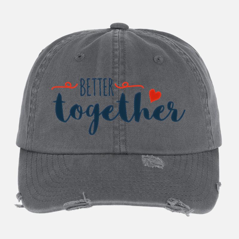 Mieux Ensemble Script Cœur Casquette vintage effet usé Flexfit