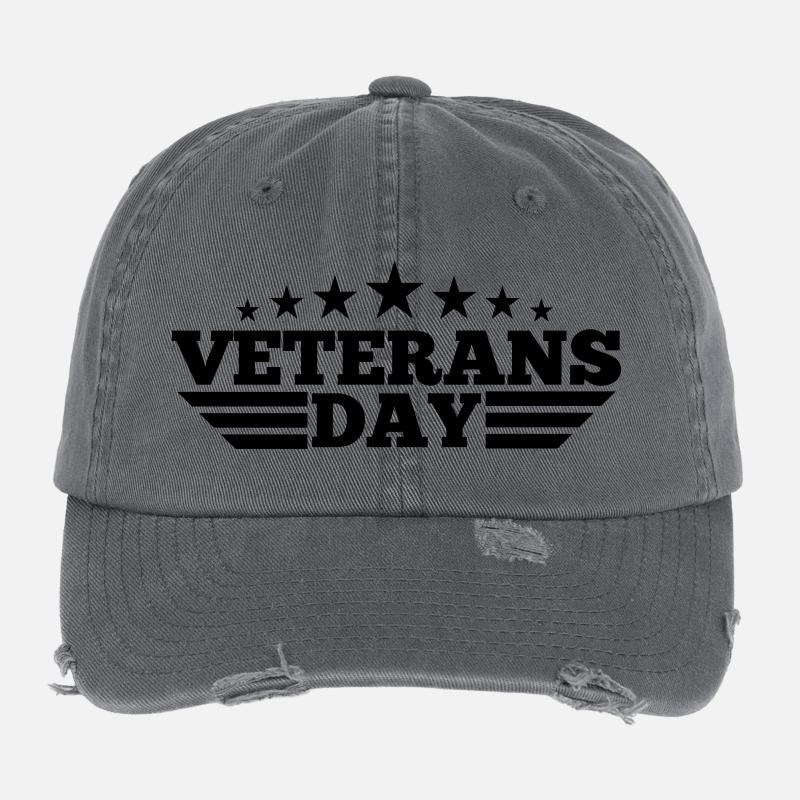 Veterans Day Flexfit Vintage Destroyed Cap