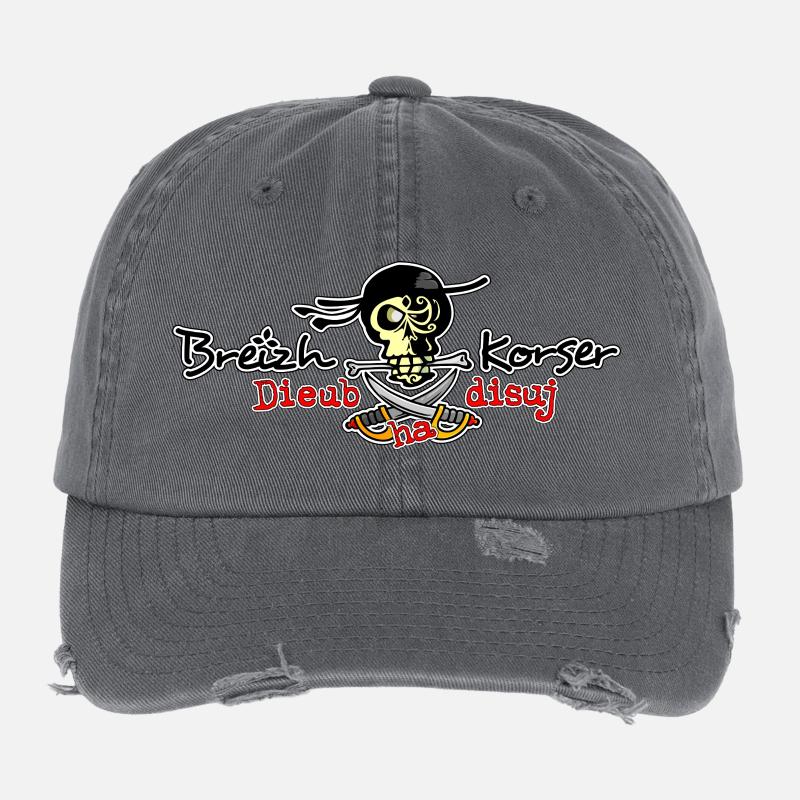 Dieub ha disuj (Libre et rebelle) Casquette vintage effet usé Flexfit