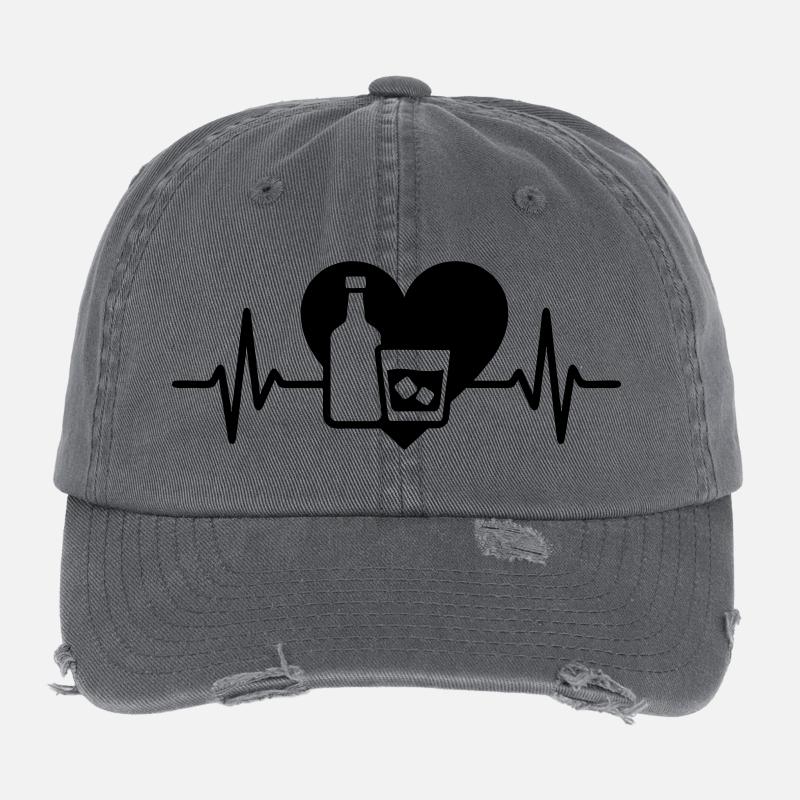 Rum Herz Aperitif Cocktail Flexfit Vintage Destroyed Cap