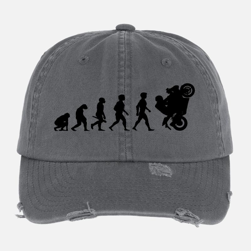 Evolution Superbikes Motorrad Biker Rennsport Flexfit Vintage Destroyed Cap