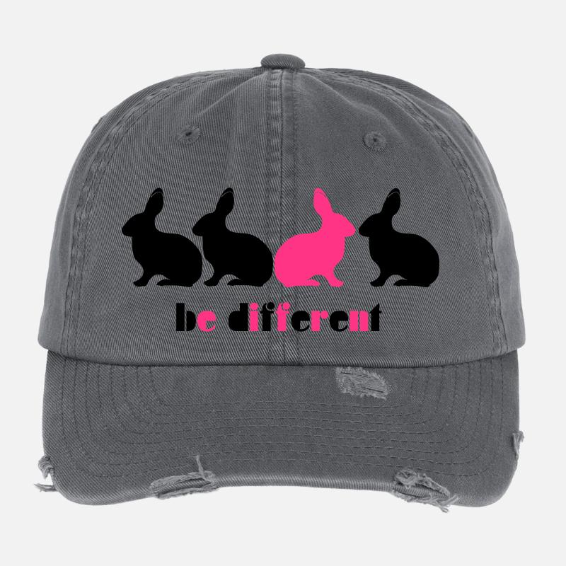 Être différents lapin Bunny 2C unique unique. Casquette vintage effet usé Flexfit