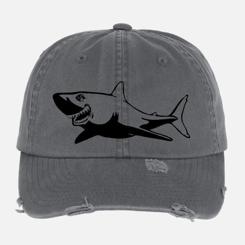 Poisson requin dangereux Casquette vintage effet usé Flexfit