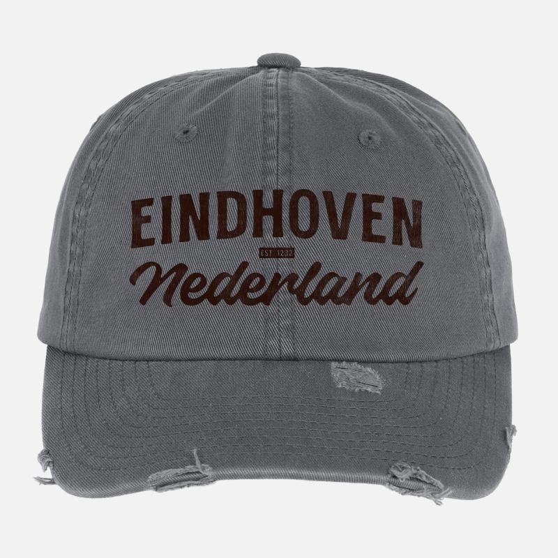 Eindhoven Nederland Script Logo Casquette vintage effet usé Flexfit