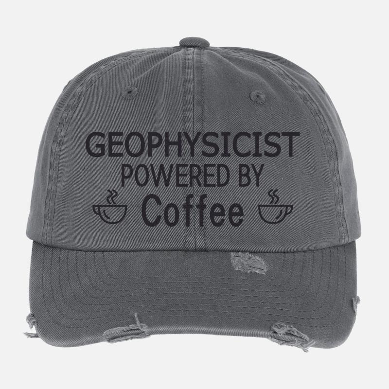 Geophysicist Powered By Coffee Geophysics Flexfit Vintage Destroyed Cap