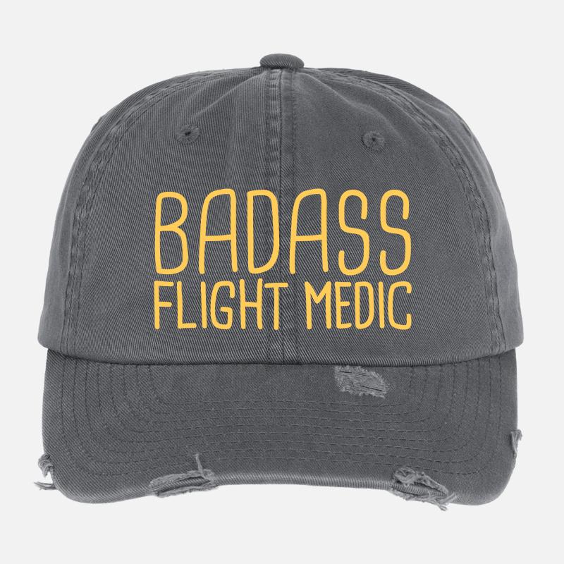 Flight Medic Badass Air Rescue Flexfit Vintage Destroyed Cap