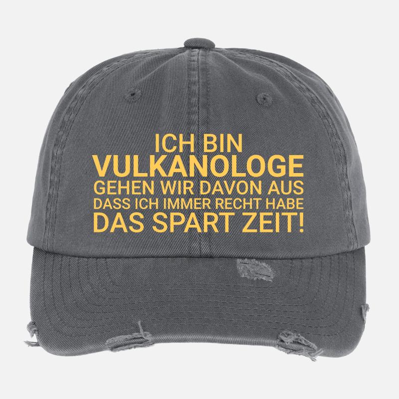 Volcanologist Save time Volcanology Flexfit Vintage Destroyed Cap