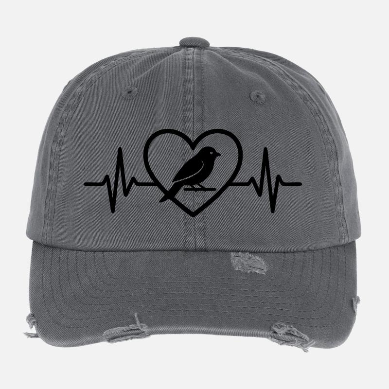 Cœur de Canari Casquette vintage effet usé Flexfit