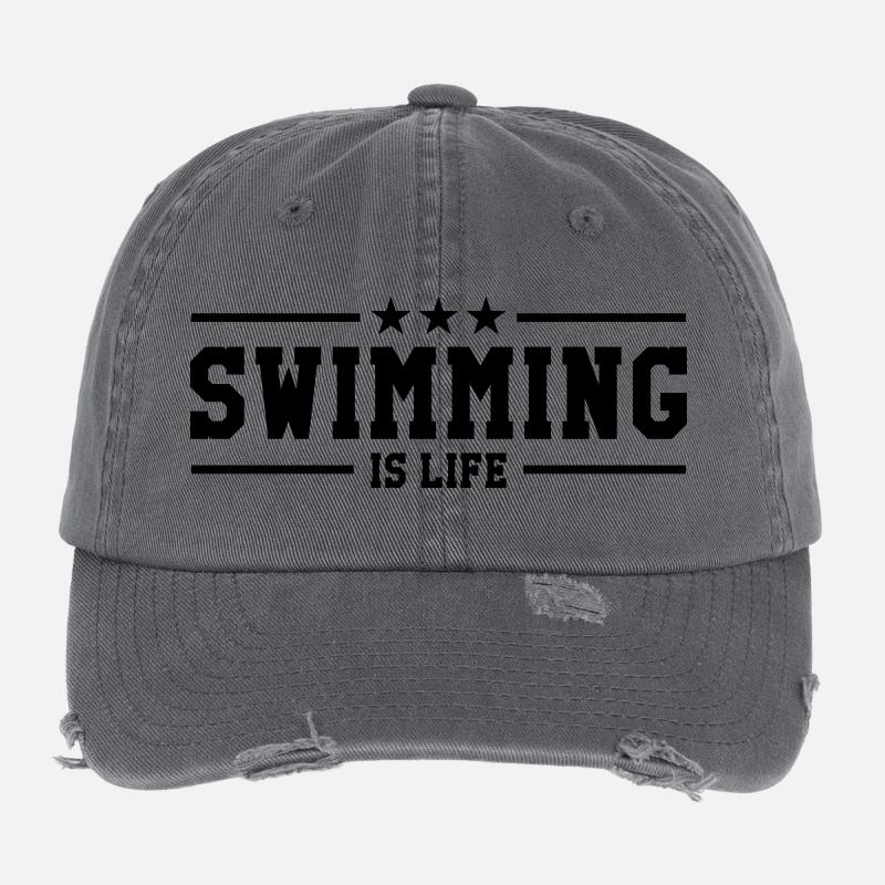 swimming is life ! Casquette vintage effet usé Flexfit