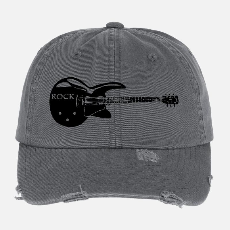 Tee shirt rock Casquette vintage effet usé Flexfit
