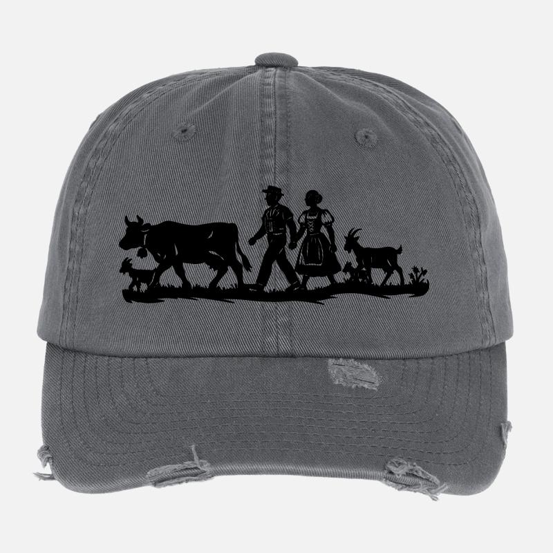 Alpaufzug_1_black_ Flexfit Vintage Destroyed Cap