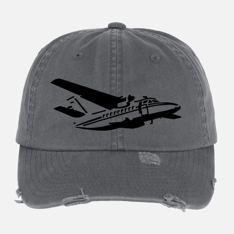 L-410 - Flexfit Vintage Destroyed Cap - Dunkelgrau